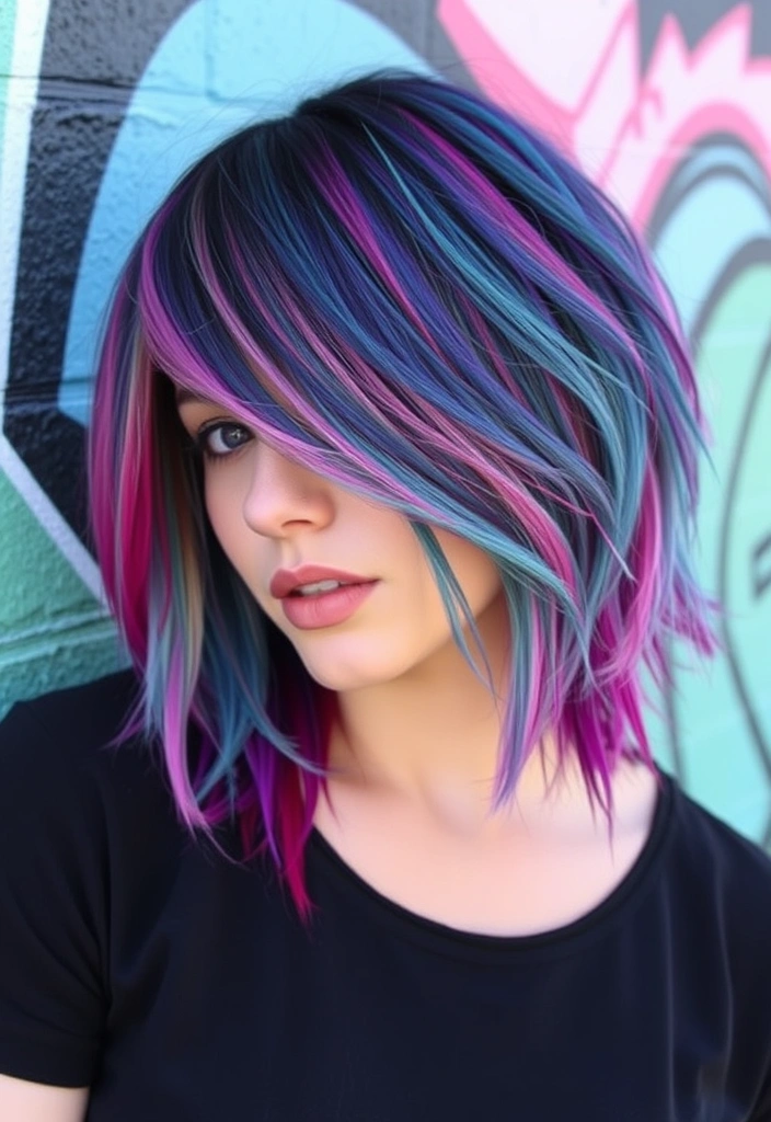 20 Dazzling Textured Haircuts That Will Transform Your Look Instantly! - 8. Choppy Layers with Color