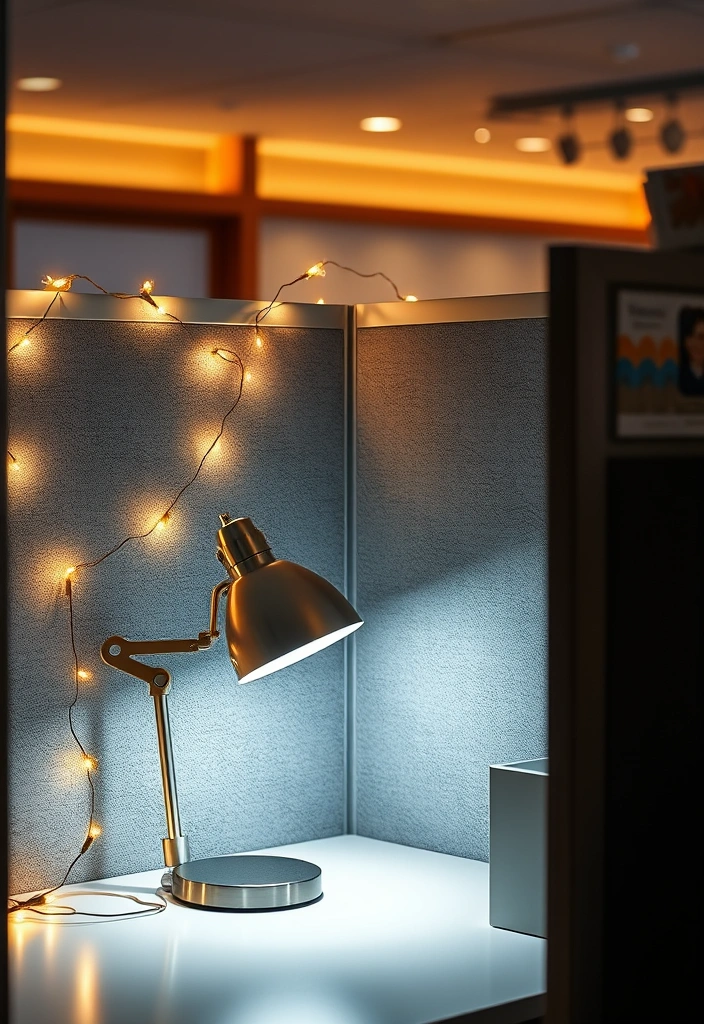 23 Cubicle Inspiration Ideas That'll Transform Your Work Life (And Impress Everyone!) - 9. Bright Lighting: Illuminate Your Space