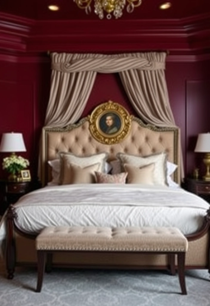 22 Romantic Bedroom Paint Colors That'll Make You Fall in Love Again! - 14. Rich Burgundy - Passionate Depth