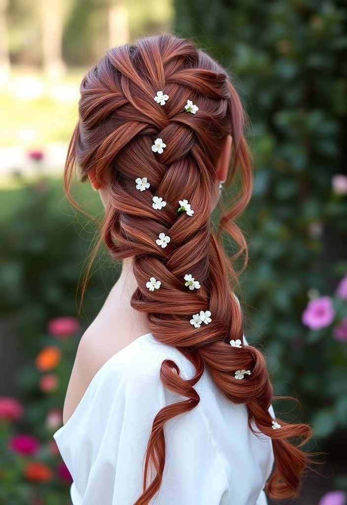 15 Blazing Red Weave Hairstyles That Will Turn Heads Everywhere! - 10. Red Waterfall Braid