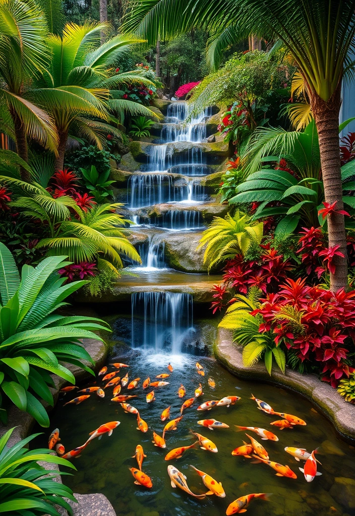 25 Small Garden Waterfalls Ideas That Will Transform Your Backyard into a Paradise! - 5. Tropical Paradise Waterfall