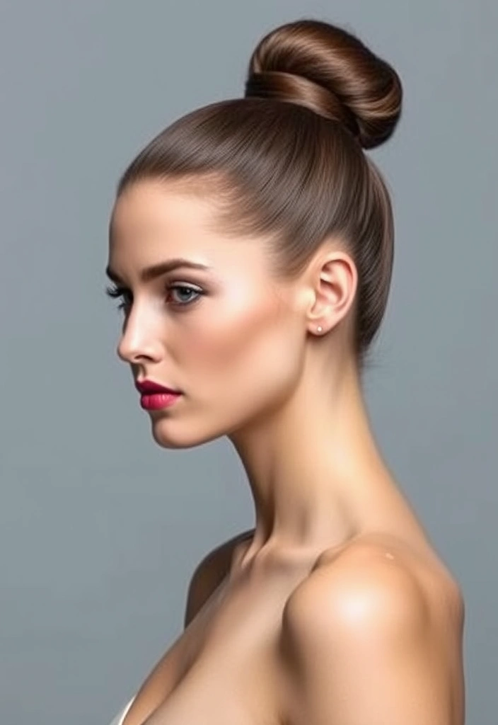 30 Stunning Bun Hairstyles That’ll Make You the Star of Every Event! - 11. Sleek High Bun