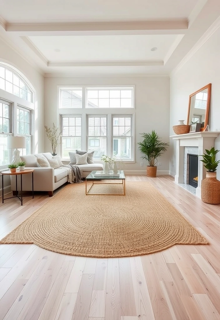 20 Modern Farmhouse Living Room Ideas That'll Make You Want to Redecorate Right Now! - 8. Neutral Flooring