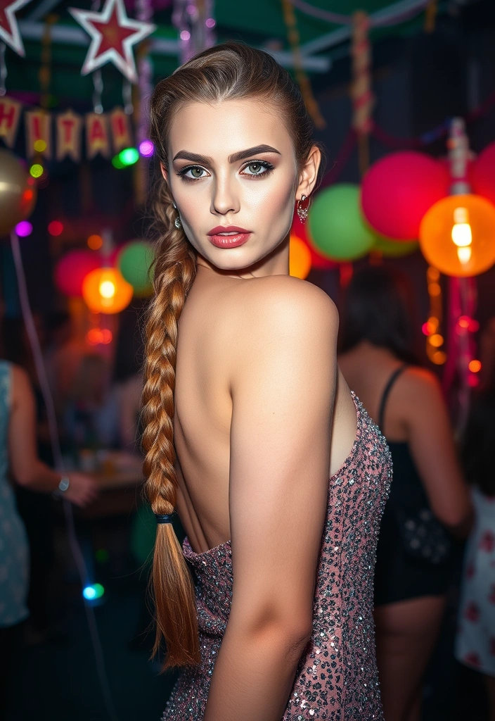 21 Funky Rope Braid Hairstyles That Will Turn Heads (You Won't Believe #9!) - 13. Rope Braid with Glitter