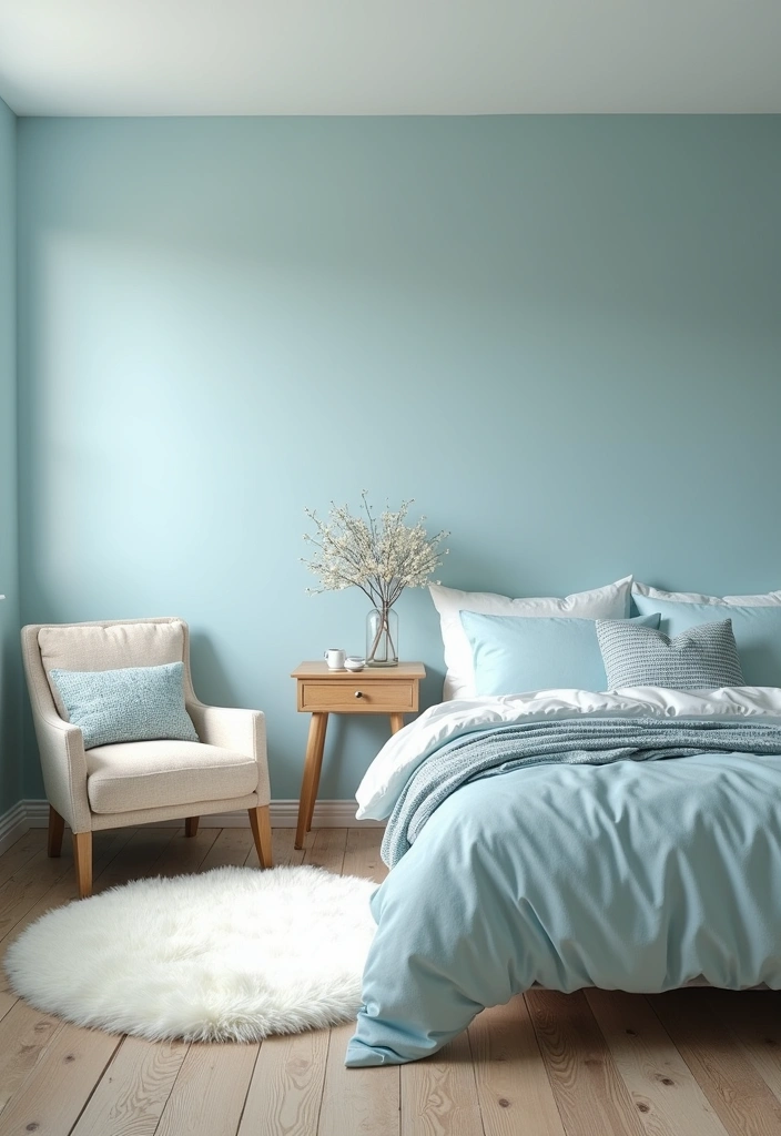 20 Serene Blues for Bedrooms That Will Transform Your Space into a Tranquil Oasis! - 4. Soft Powder Blue Comfort