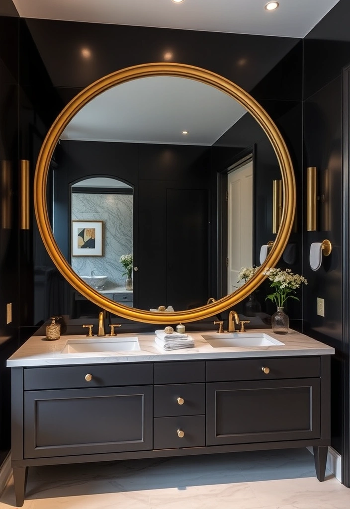 22 Moody Bathroom Designs That Will Transform Your Space into a Luxurious Retreat! - 6. Dramatic Mirrors