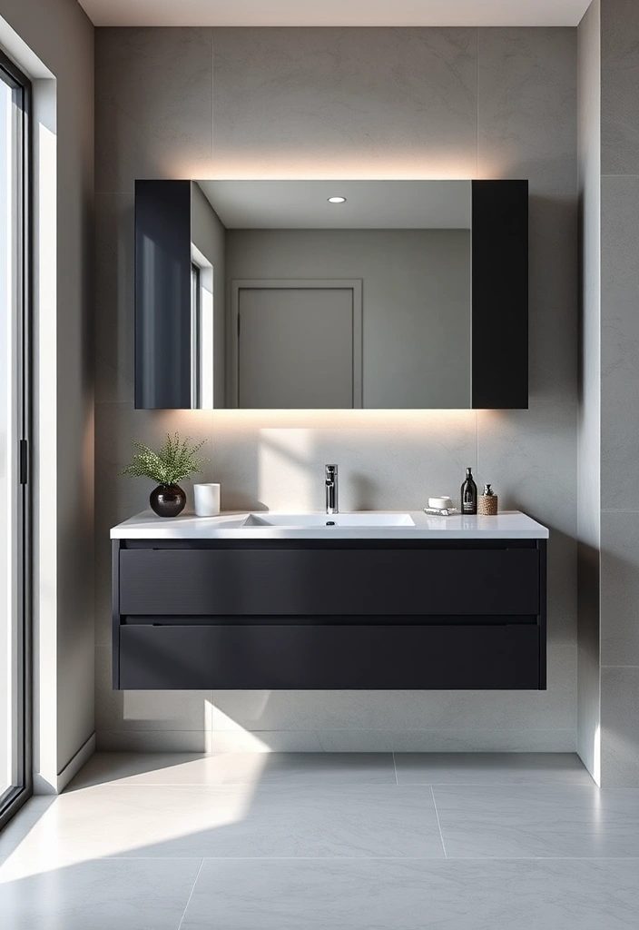 22 Moody Bathroom Designs That Will Transform Your Space into a Luxurious Retreat! - 10. Floating Vanities