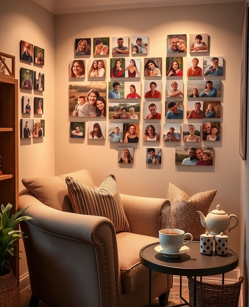 21 Inspiring Photo Wall Ideas That Will Transform Your Space! - 22. The Cozy Nook