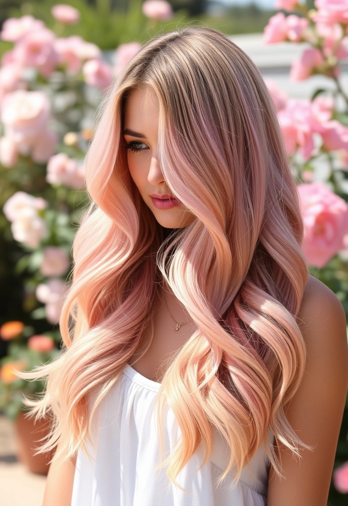 15 Fancy Dip-Dye Hair Color Ideas That Will Transform Your Look! - 6. Pink to Peach Gradient