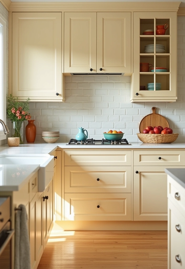 21 Kitchen Cabinet Colors That Hide Dirt (You Won't Believe #10!) - 6. Creamy Beige