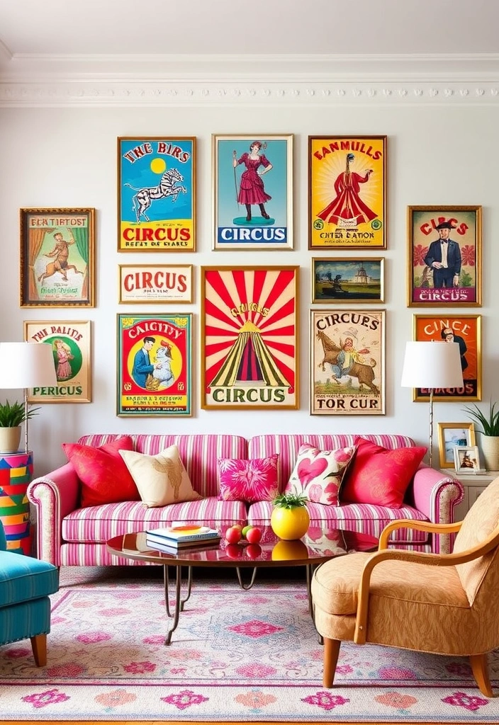 22 Stunning Vintage Art Prints That Will Transform Your Living Room Style! - 14. Vintage Circus Posters