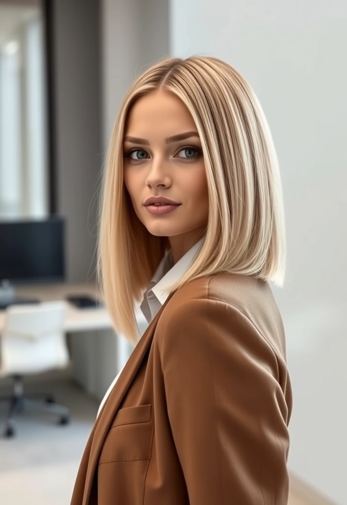 25 Stylish Short Blonde Hair Ideas That Will Transform Your Look! - 19. Sleek Straight Lob