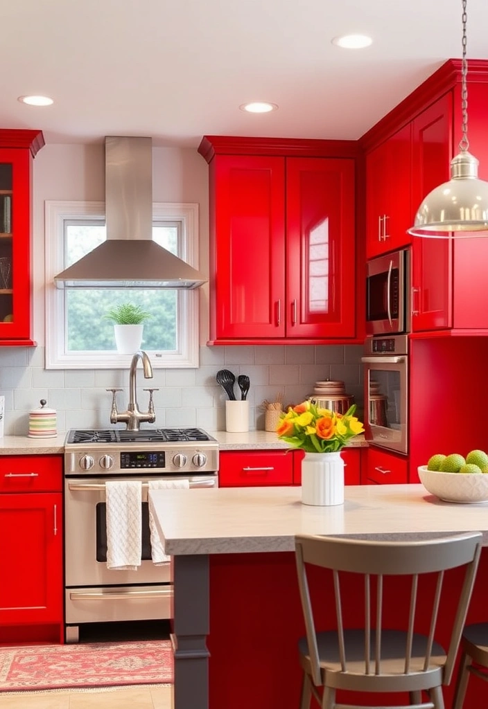 23 Inspiring Kitchen Cabinet Ideas That'll Transform Your Cooking Space! - 13. Bright and Bold Colors