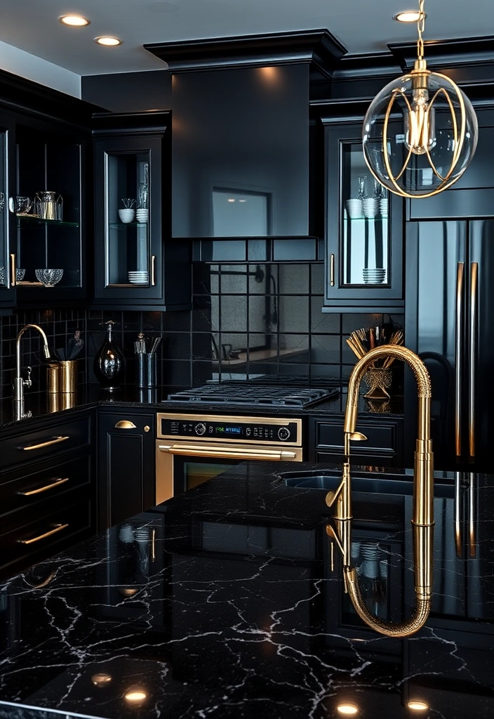 25 Stunning Colors That Pair Perfectly with Black Granite Countertops (You Won't Believe #13!) - 18. Daring Black