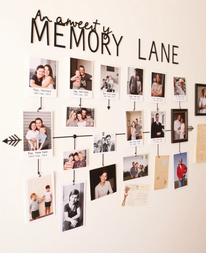 21 Inspiring Photo Wall Ideas That Will Transform Your Space! - 24. The Family Memory Lane