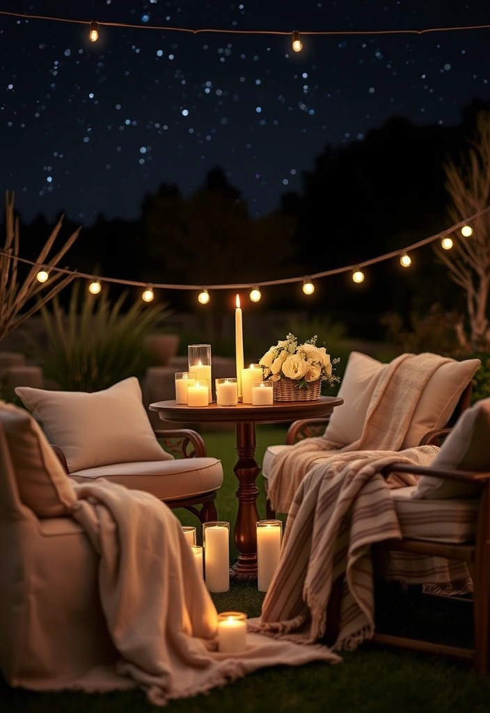 20 Al Fresco Dining Setups That Will Transform Your Backyard into a Culinary Paradise! - 9. Romantic Evening Under the Stars