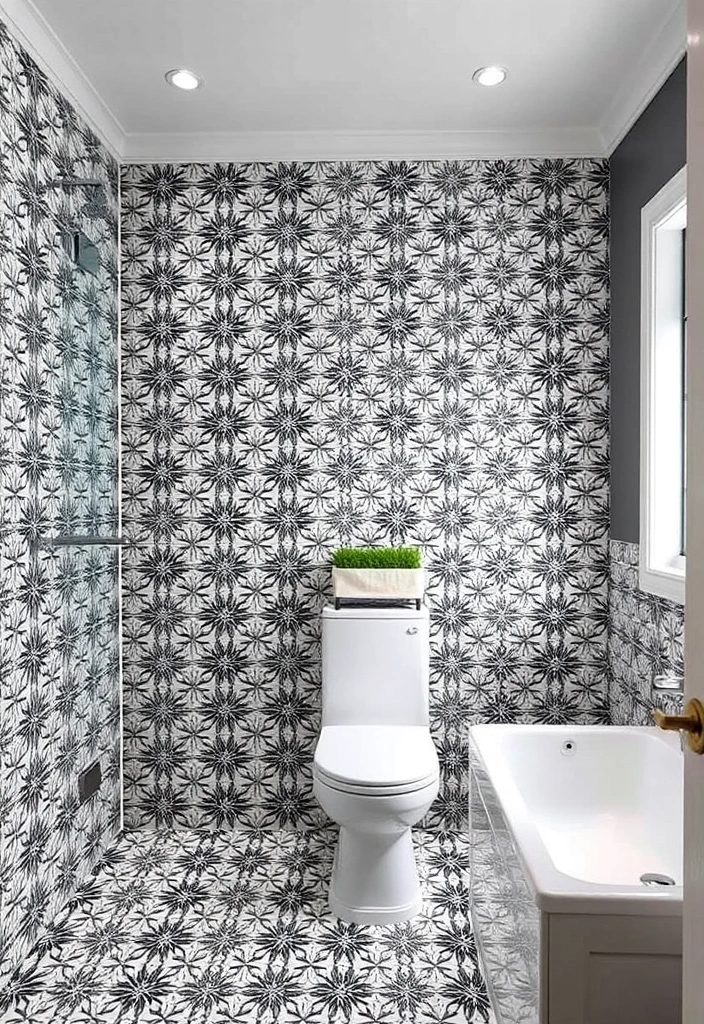 26 Stunning Black And White Bathroom Designs That Will Leave You Speechless! - 12. Statement Walls