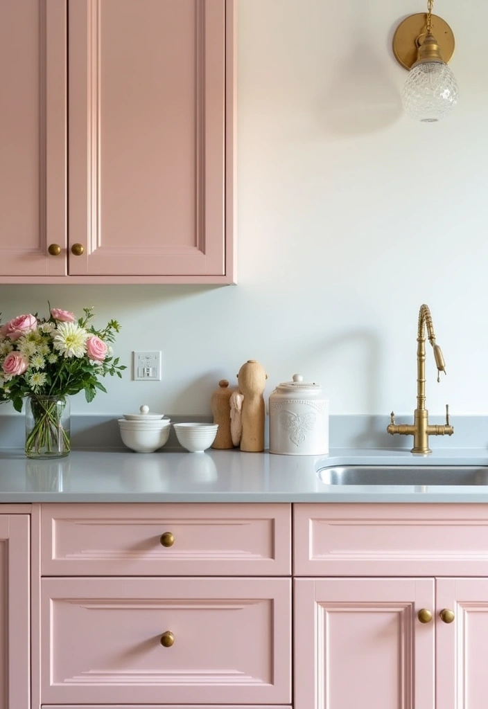 26 Stunning Kitchen Color Combinations That Will Transform Your Cooking Space (You Won't Believe #14!) - 4. Blush Pink and Soft Gray