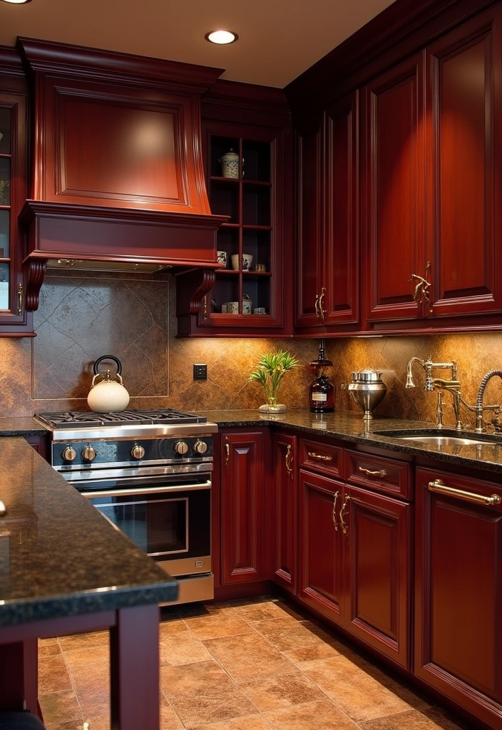 25 Stunning Paint Colors for Cherry Cabinets That Will Transform Your Kitchen! - 21. Elegant Burgundy