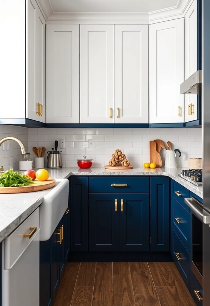 23 Inspiring Kitchen Cabinet Ideas That'll Transform Your Cooking Space! - 1. Bold Two-Tone Cabinets