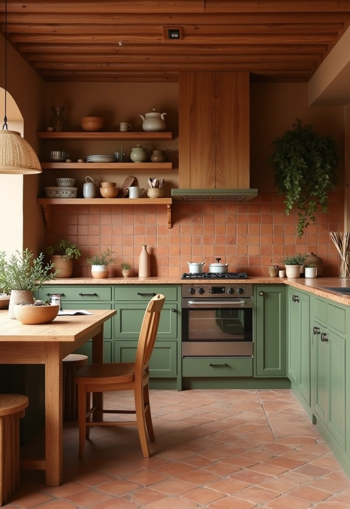 26 Stunning Kitchen Color Combinations That Will Transform Your Cooking Space (You Won't Believe #14!) - 7. Earthy Terracotta and Olive Green