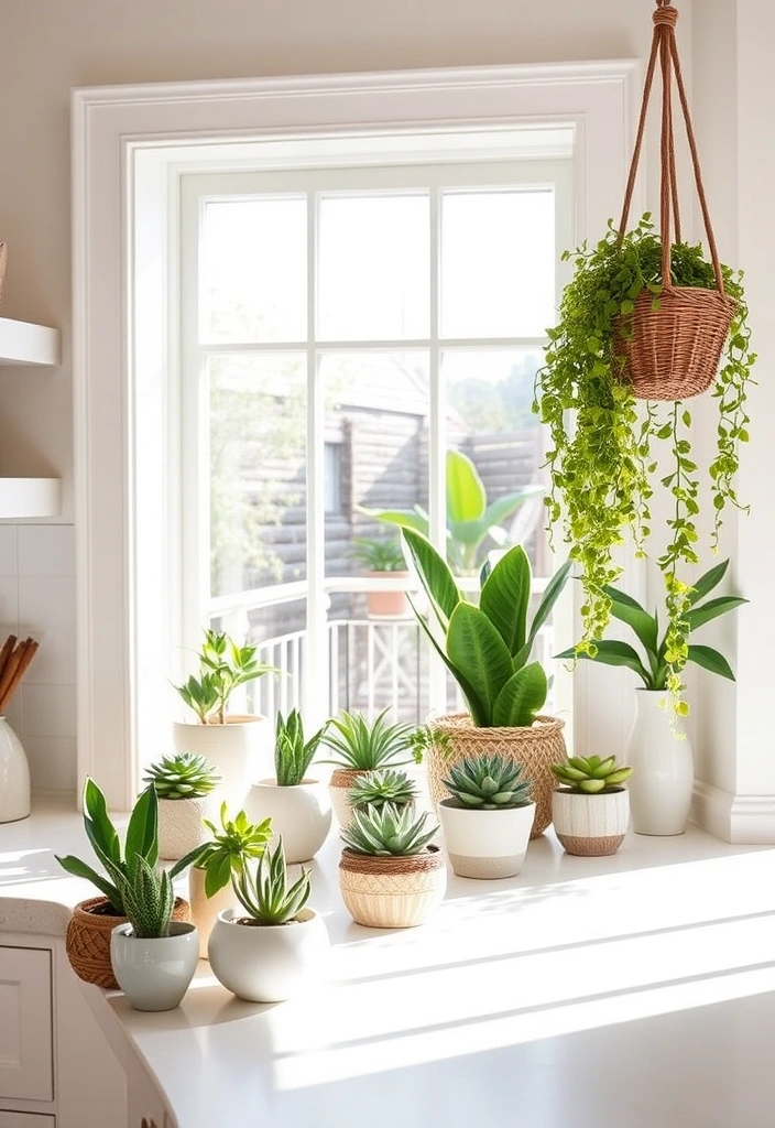 21 Modern Coastal Home Decor Ideas That'll Make Your Home Feel Like a Beach Getaway! - 8. Indoor Plants for a Fresh Touch