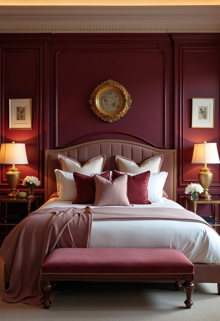 27 Best Paint Colors for Master Bedroom That'll Transform Your Space! - 21. Deep Burgundy