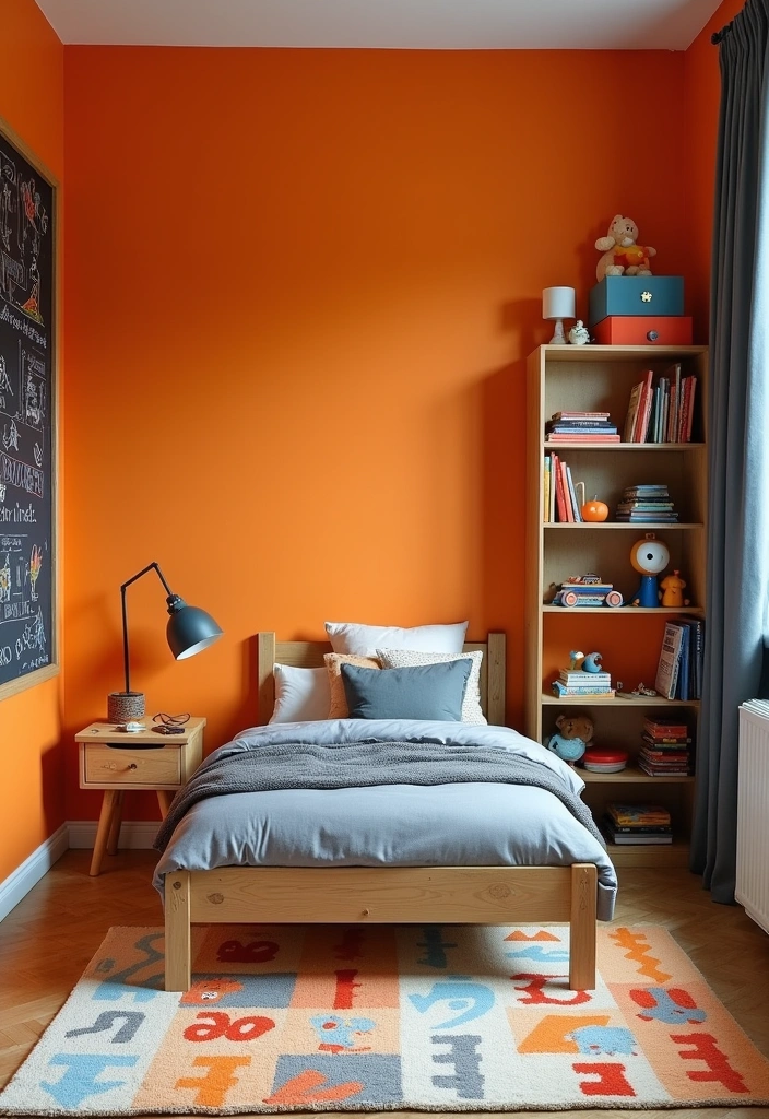 24 Best Paint Colors for Boys Room That Will Make You Want to Move In! - 5. Playful Orange Pop