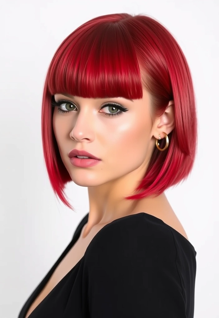 15 Vibrant Cherry Bomb Hairstyles That Will Make Heads Turn! - 7. Cherry Bangs