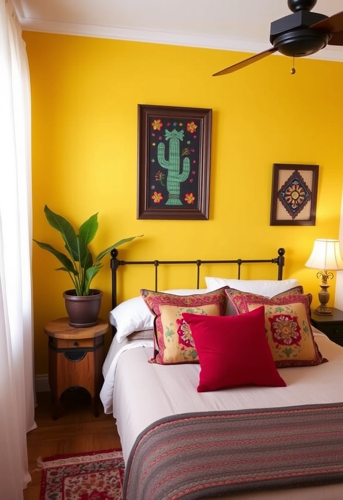 27 Vibrant Mexican Home Decor Ideas That Will Transform Your Space! - 3. Brightly Colored Accent Walls