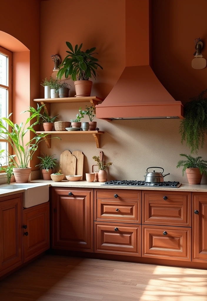 25 Stunning Paint Colors for Cherry Cabinets That Will Transform Your Kitchen! - 17. Terracotta