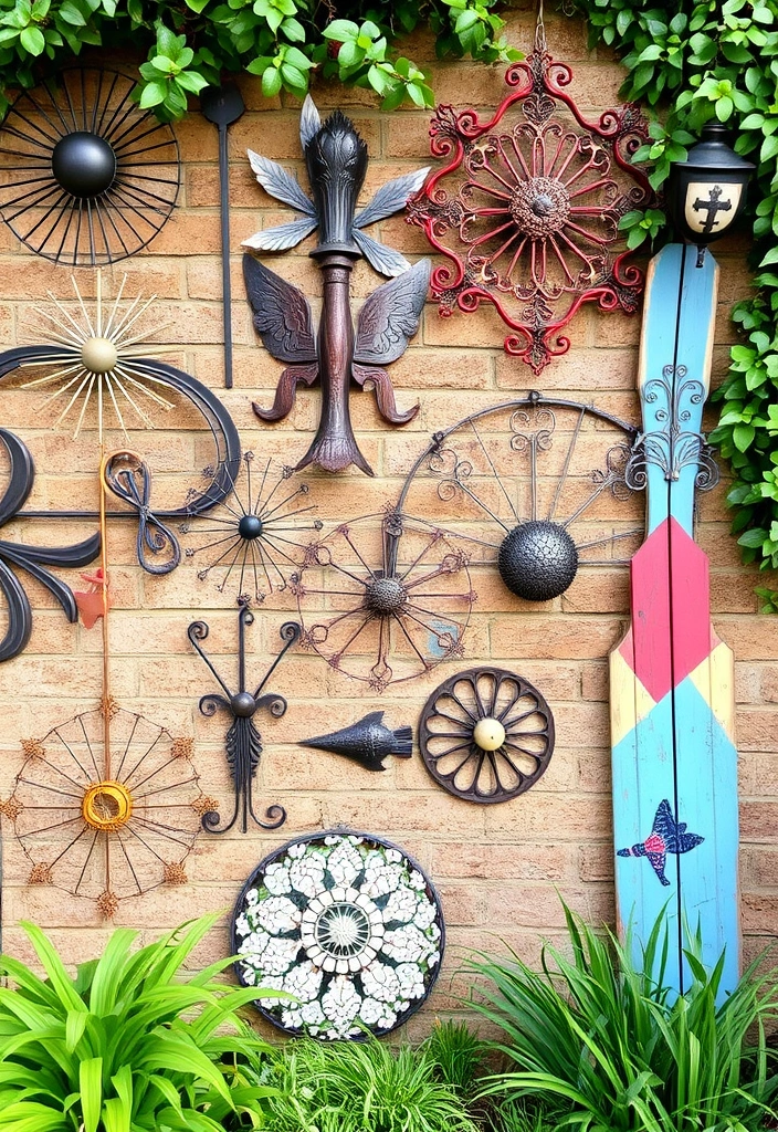 25 DIY Yard Art Ideas That'll Transform Your Garden into a Masterpiece! - 20. Creative Garden Wall Art