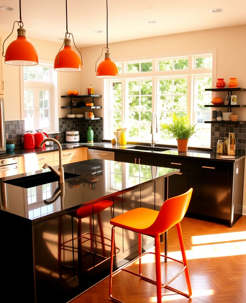 25 Stunning Colors That Pair Perfectly with Black Granite Countertops (You Won't Believe #13!) - 22. Radiant Tangerine