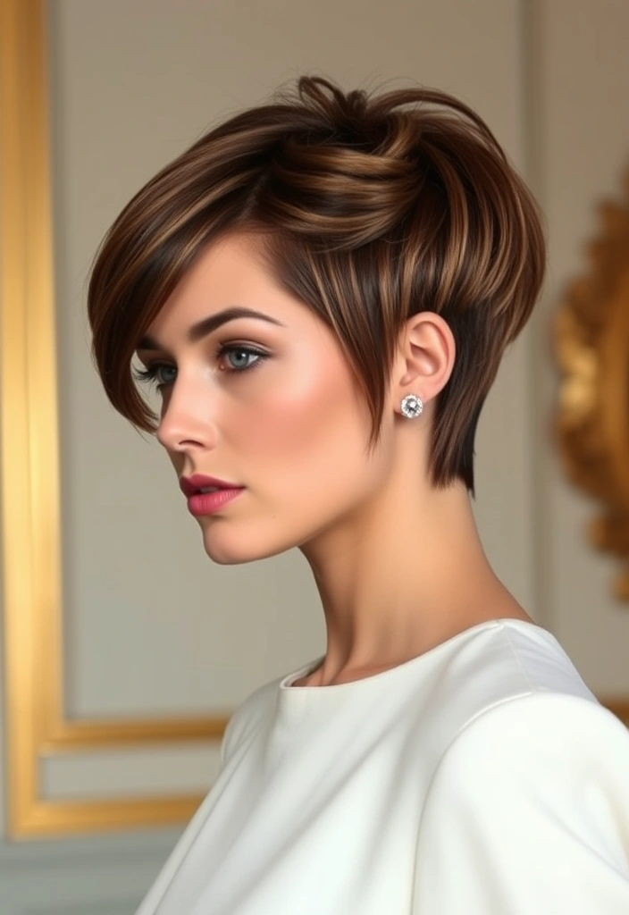 24 Whimsical Long Pixie Bob Ideas That Will Transform Your Look! - 22. Sophisticated Long Pixie Bob with a Twist