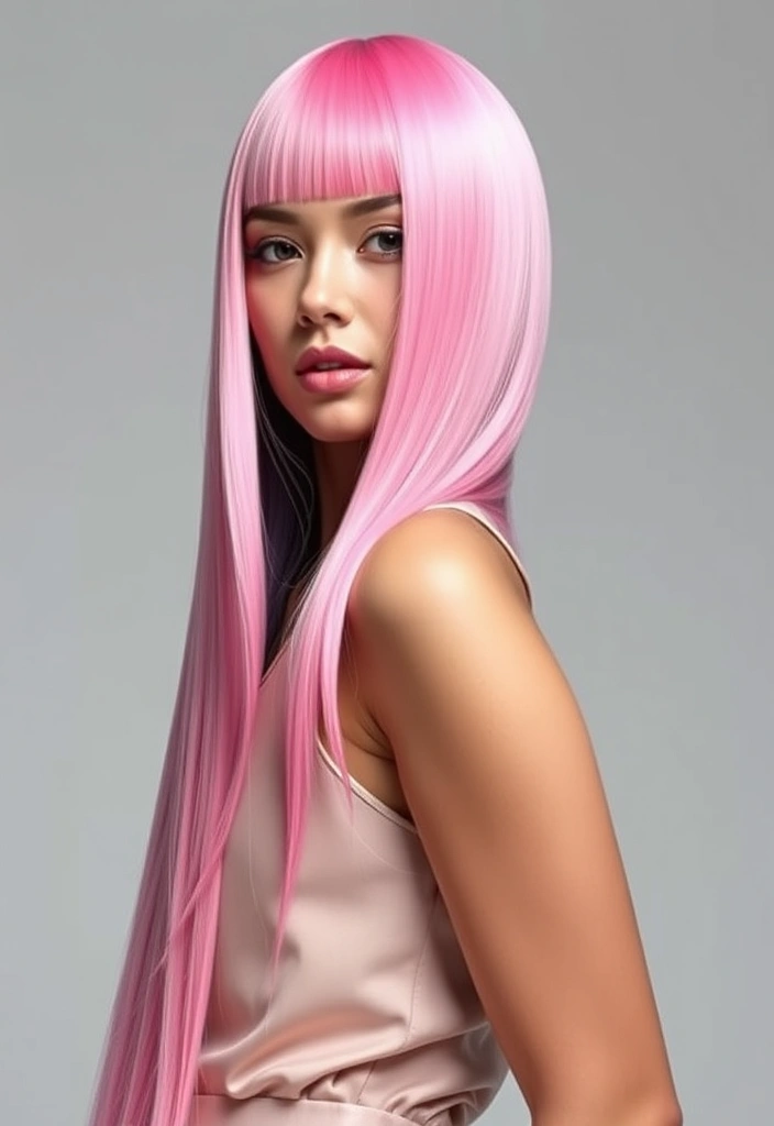 22 Sexy Hairstyles for Pink Hair That'll Turn Heads Everywhere You Go! - 14. Shiny Straight Hair