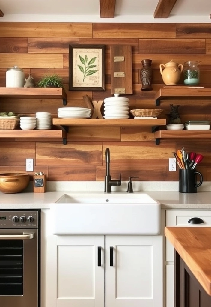 27 Stunning Kitchen Backsplash Ideas That'll Transform Your Space! - 4. Rustic Wood Planks