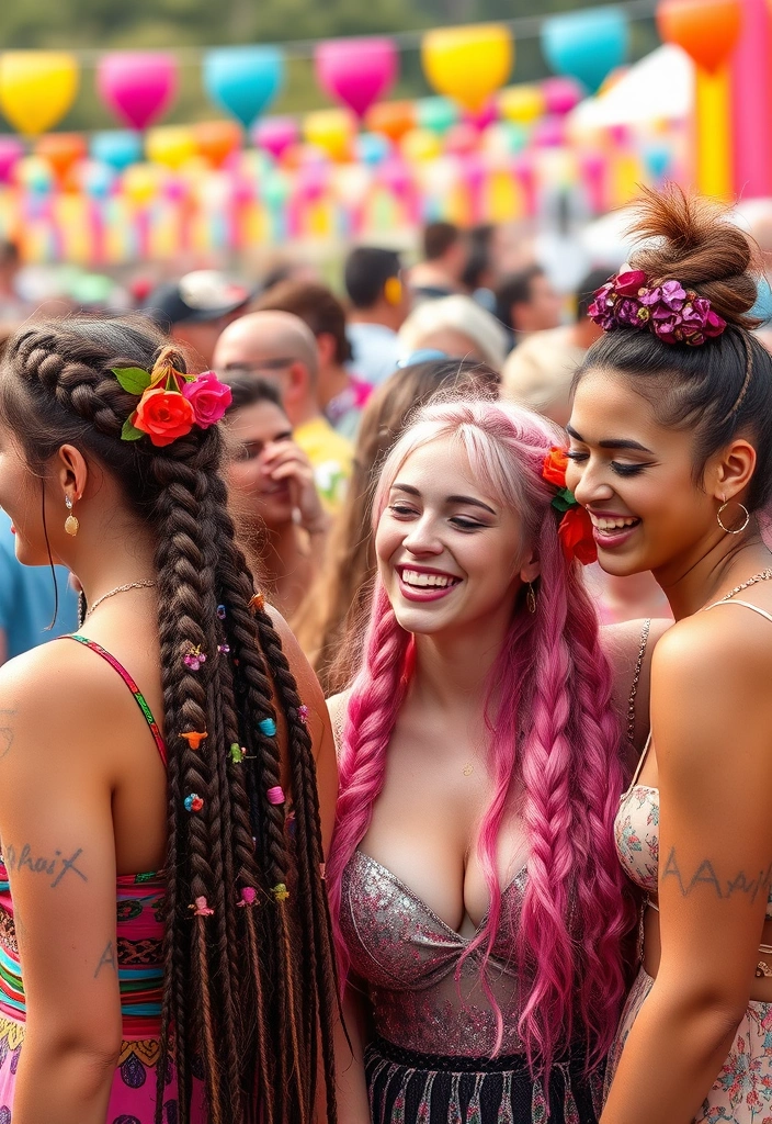 15 Vibrant Cherry Bomb Hairstyles That Will Make Heads Turn! - 15. Cherry Bomb Festival Looks