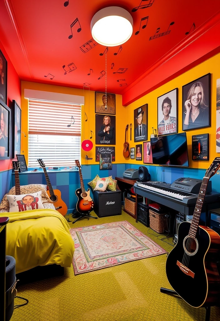 24 Young Boys Bedroom Ideas That Will Make You Say 'WOW!' - 12. Musical Retreat