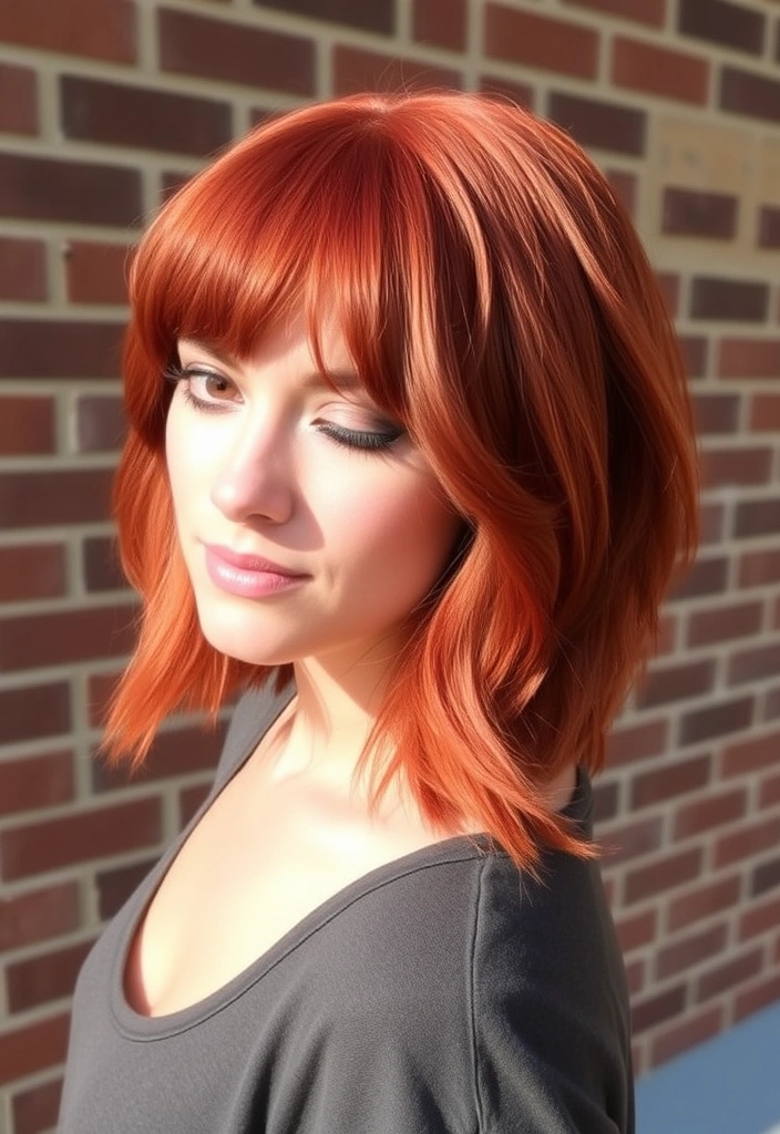 15 Vibrant Cherry Bomb Hairstyles That Will Make Heads Turn! - 1. Fiery Red Lob