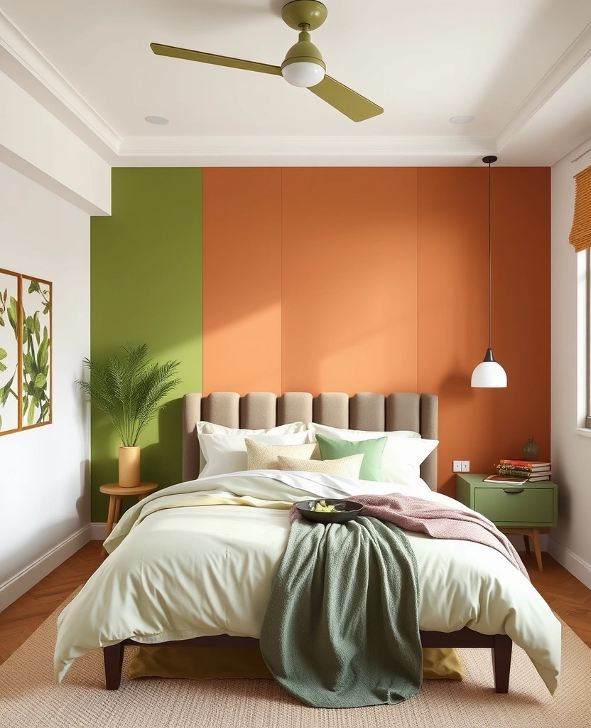 21 Stylish Organic Modern Bedroom Ideas That Will Transform Your Space! - 29. Harmonious Color Blocking