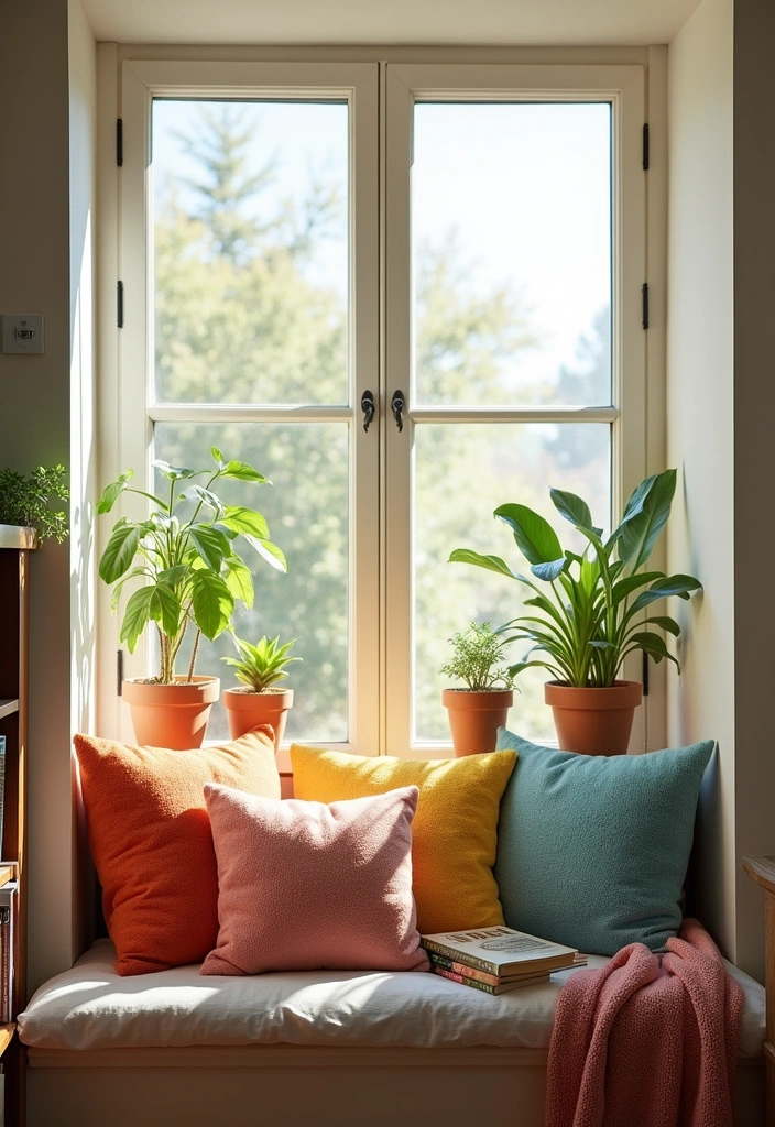 25 Cozy Reading Nook Ideas That'll Make You Want to Curl Up with a Book! - 1. Window Perch with Soft Pillows