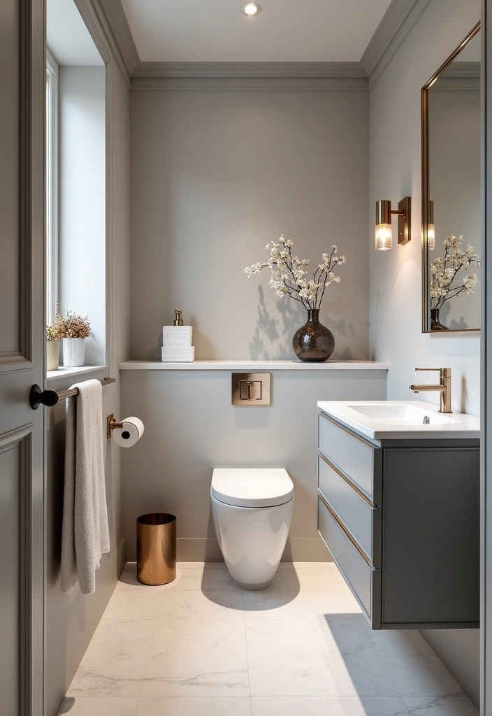 24 Best Paint Colors for a Small Bathroom That'll Make It Feel Spacious! - 14. Pearl Gray