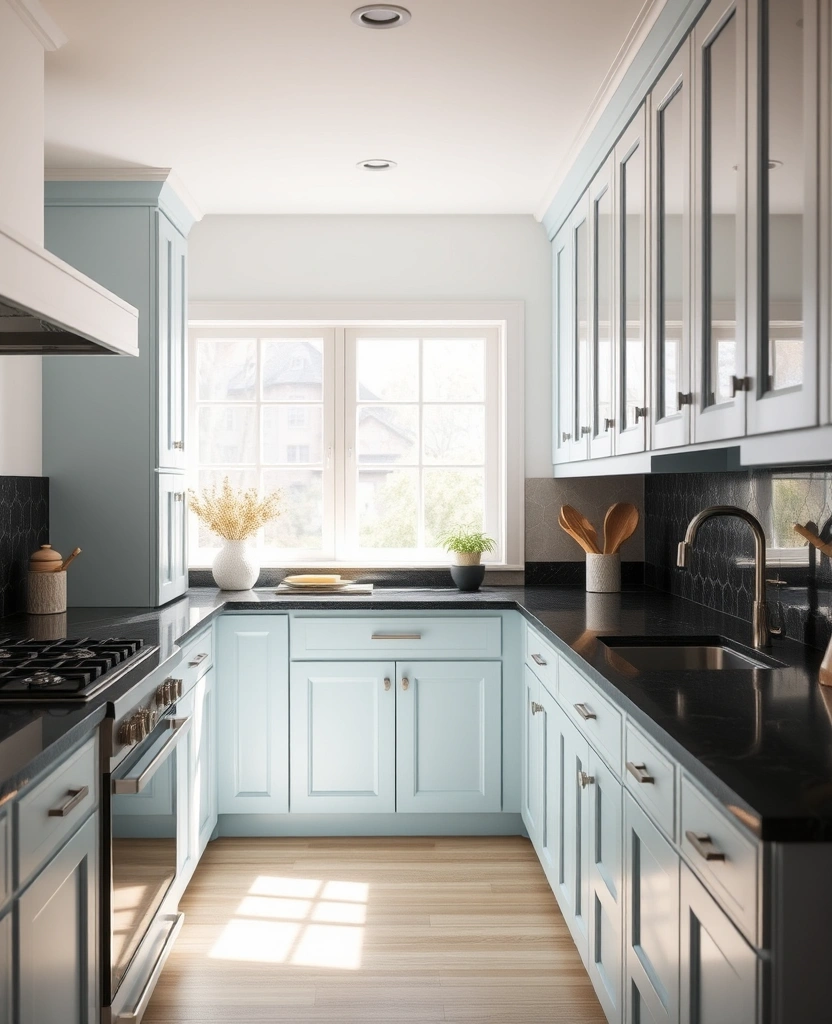 25 Stunning Colors That Pair Perfectly with Black Granite Countertops (You Won't Believe #13!) - 23. Serene Sky Blue