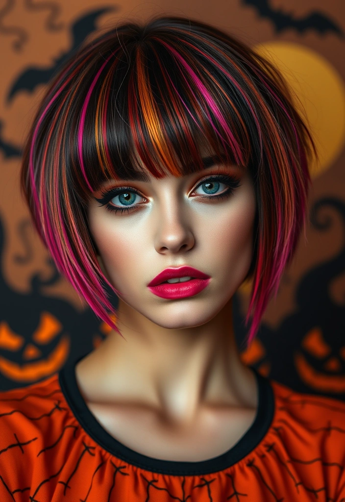 15 Spooktacular Halloween Hair Ideas That'll Haunt Your Friends! - 14. Frightening Fringe