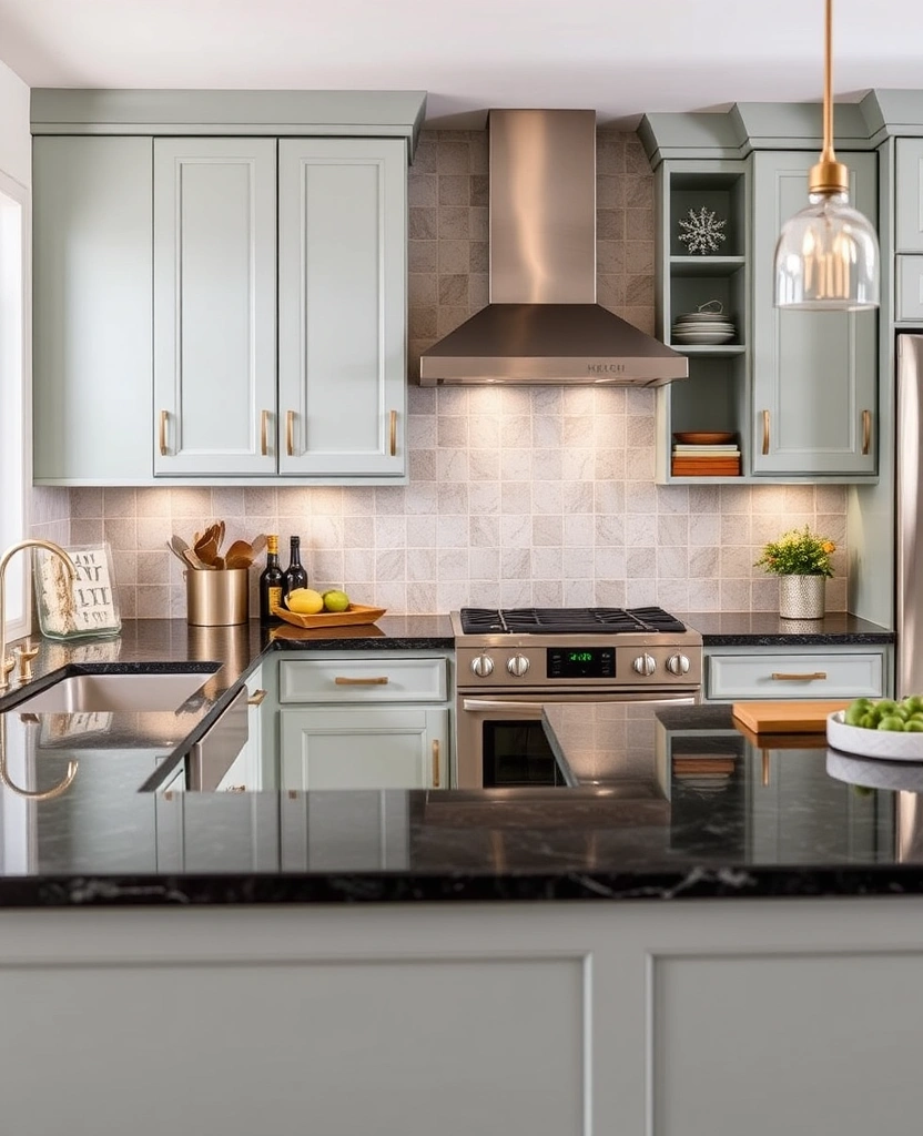 25 Stunning Colors That Pair Perfectly with Black Granite Countertops (You Won't Believe #13!) - 30. Silver Sage