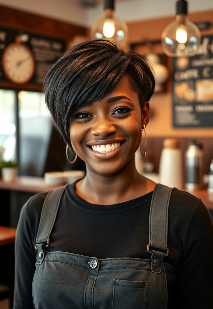 15 Chic Pixie Cuts for Black Women That Will Turn Heads! - 15. Layered Pixie with Fringe