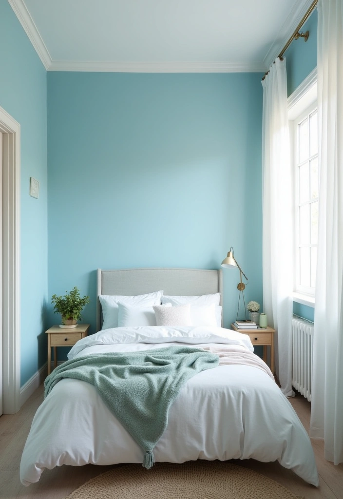 28 Best Paint Colors for Small Bedrooms That'll Make Your Space Feel Bigger! - 1. Soft Blue