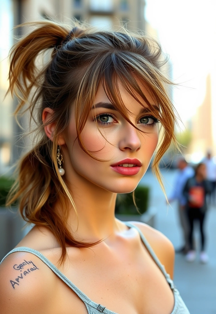 15 Fashionable Tucked Hairstyles That Will Turn Heads Everywhere! - 3. Messy Tucked Ponytail