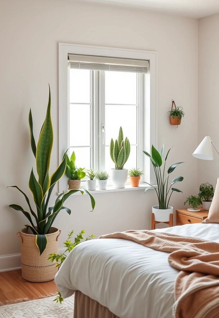 23 Modern Coastal Bedroom Ideas That'll Make You Feel Like You're on Vacation Every Day! - 8. Indoor Plants