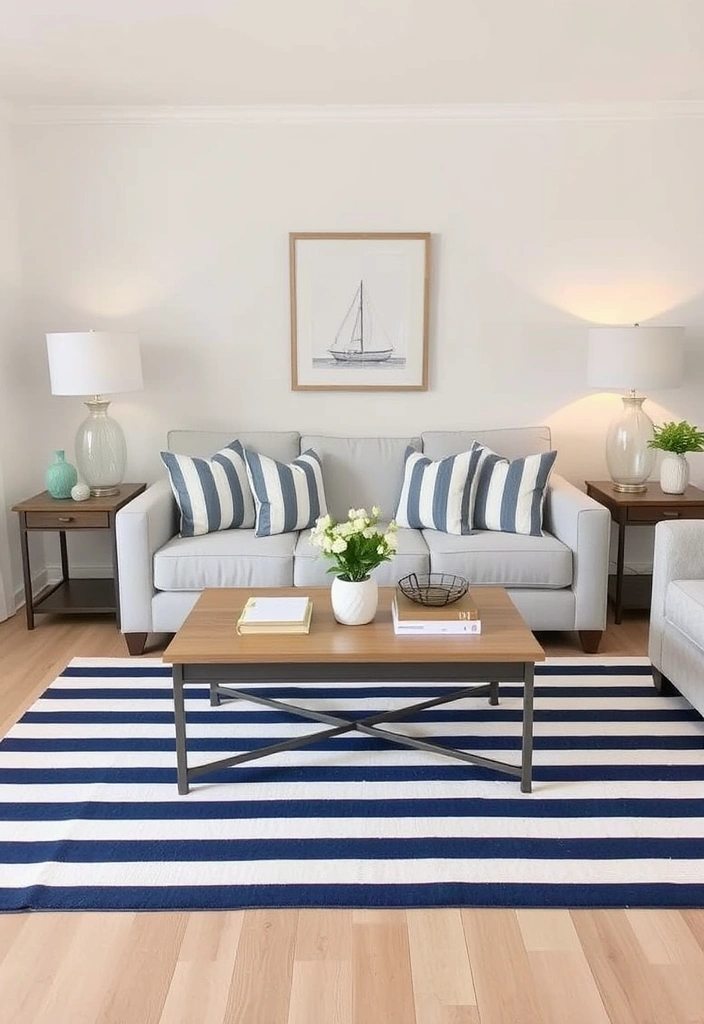 21 Modern Coastal Home Decor Ideas That'll Make Your Home Feel Like a Beach Getaway! - 6. Nautical Stripes